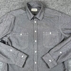 Taylor Stitch California Work Shirt Mens 42 L Gray Chambray Utility Button Up